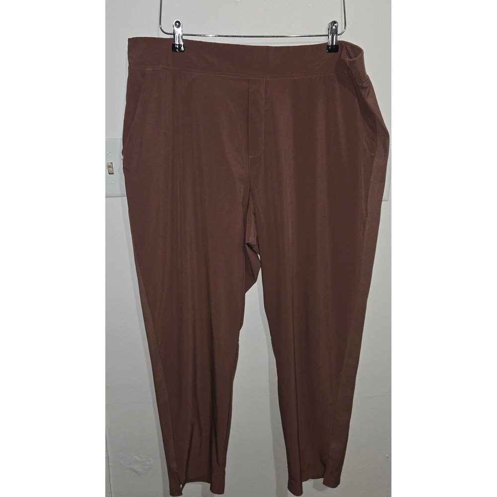 Athleta Brooklyn Ankle Pant Brown Plus Size 18 Tapered Leg Stretch Travel 198671
